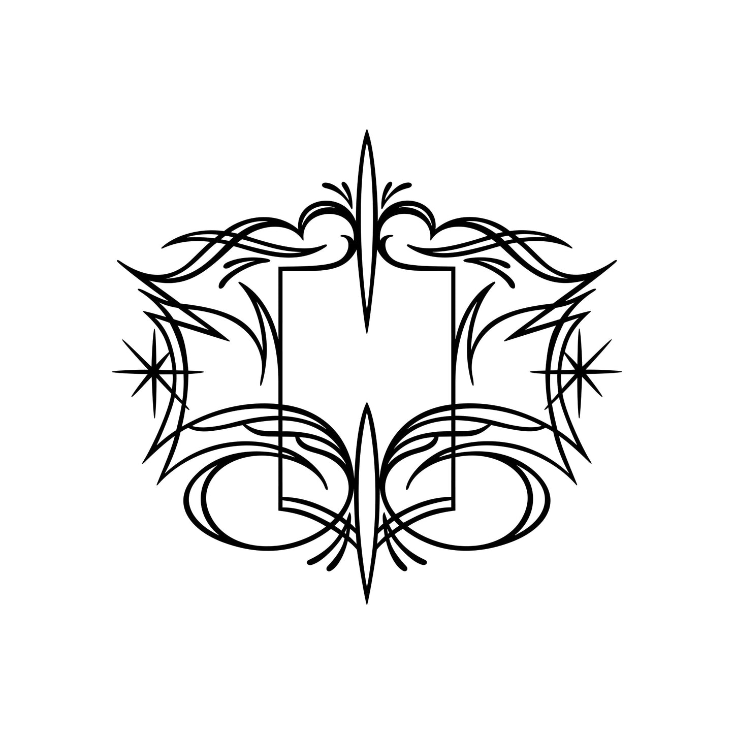 Byrd pinstripe sticker decal, style 03, thin accent line.