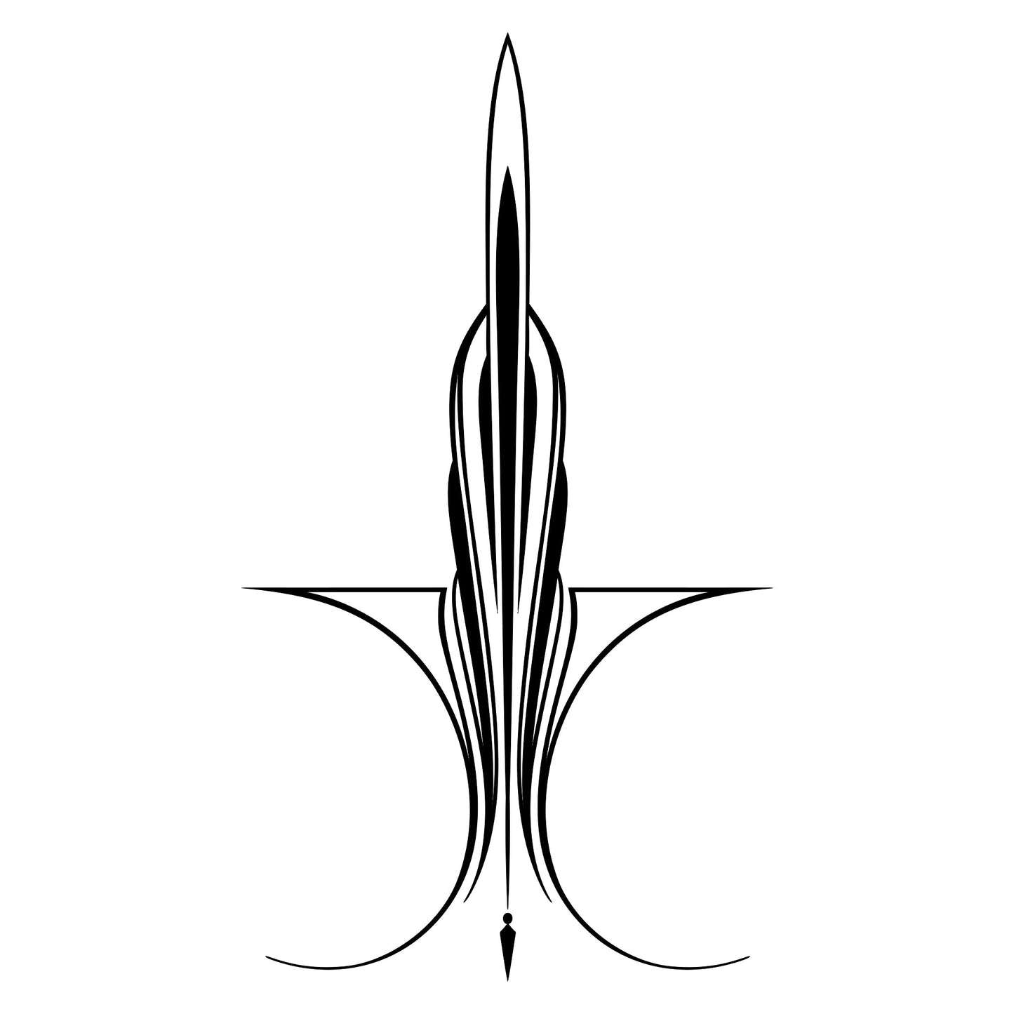 Mowry pinstripe sticker decal, style 08, thin accent line.