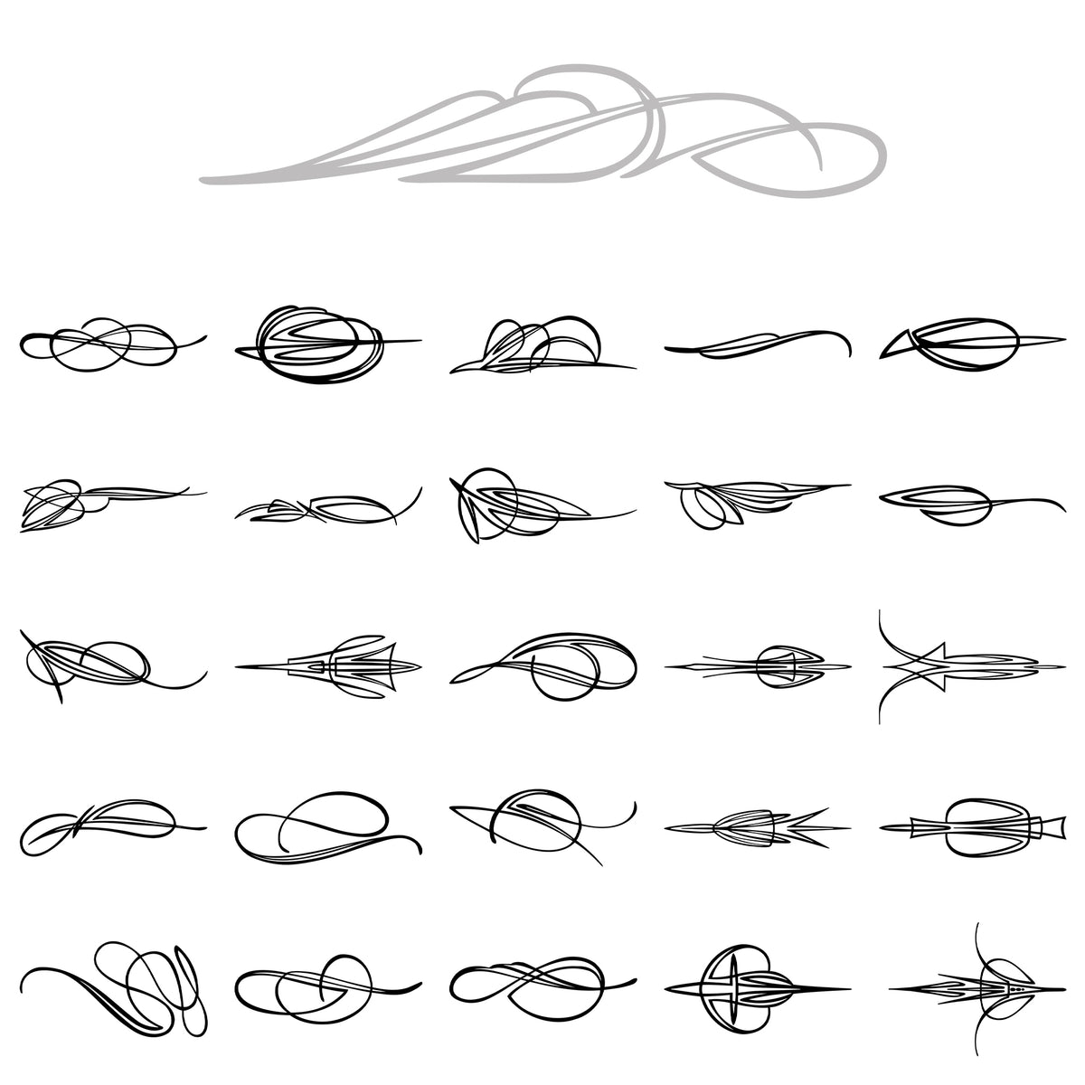 Behounek Series B pinstripe vinyl decal set shown in a grid.