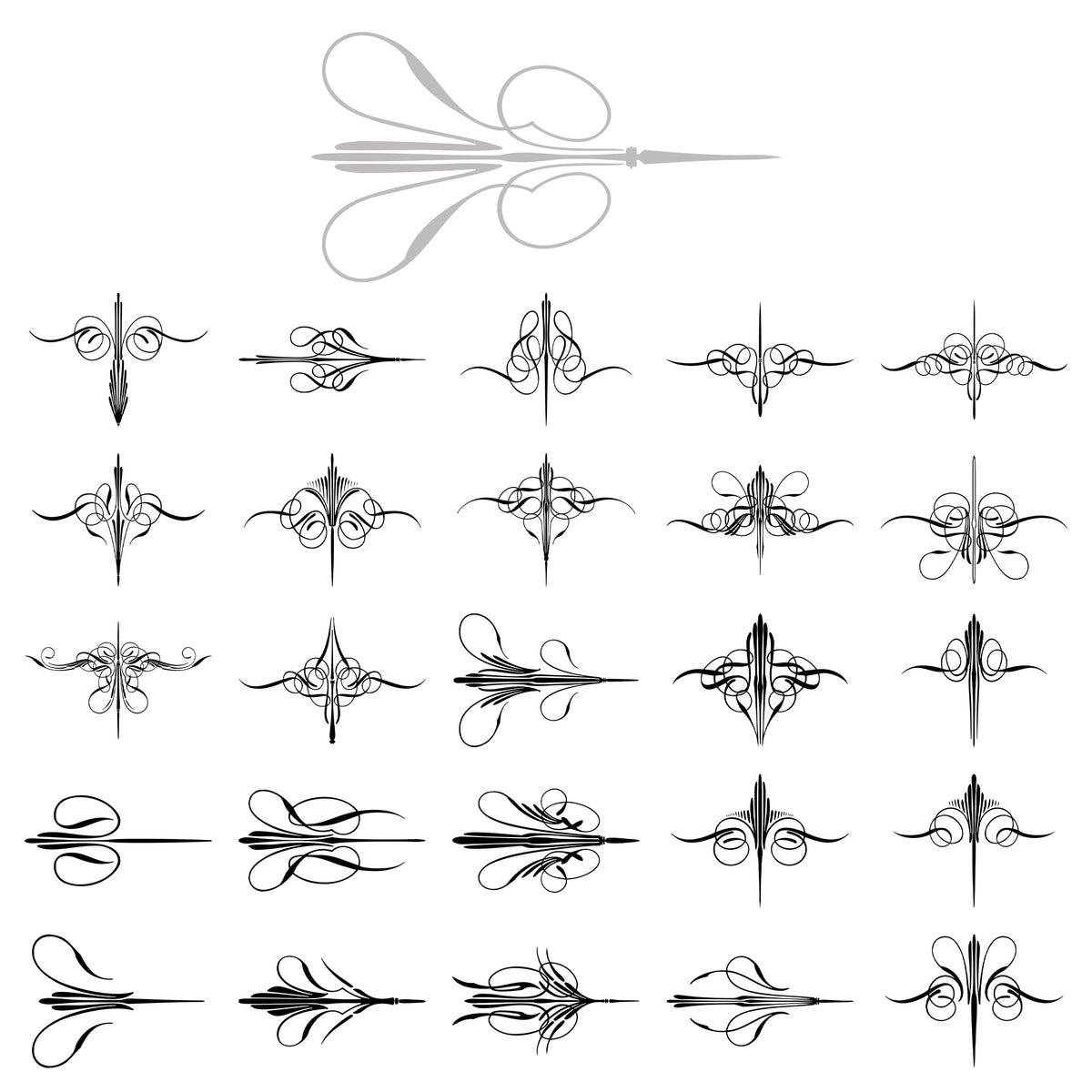 Kafka Series C pinstripe vinyl decal set shown in a grid.