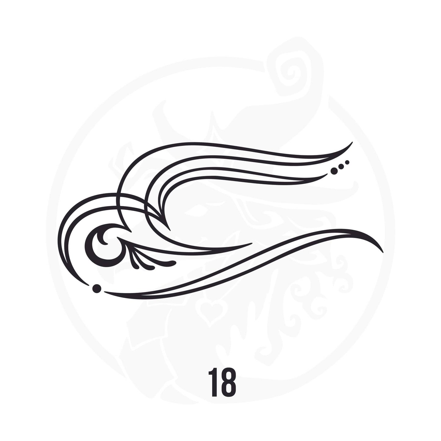 Pinstripe Vinyl Decal Series 107 Style 18, premium high-quality die-cut vinyl decal design #1 for cars, trucks, motorcycles, laptops, and more, sticker