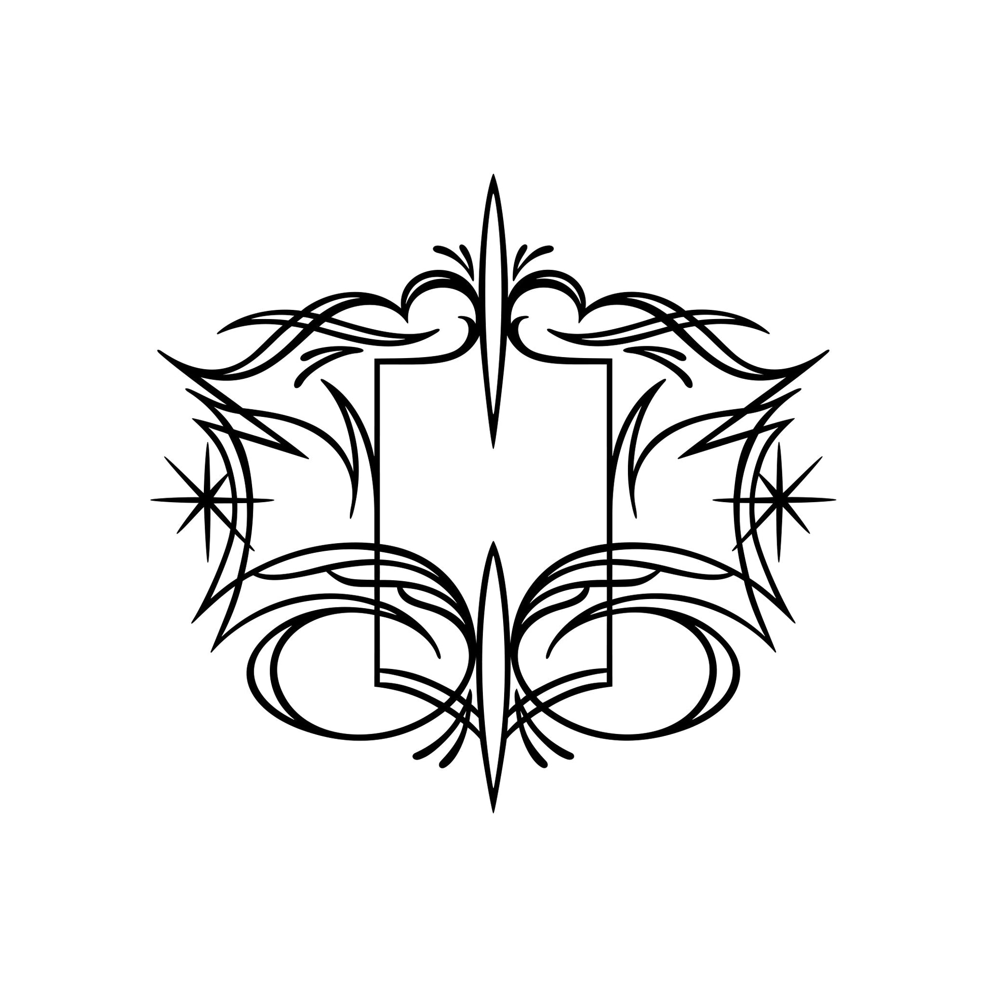 Byrd pinstripe sticker decal, style 03, thin accent line.