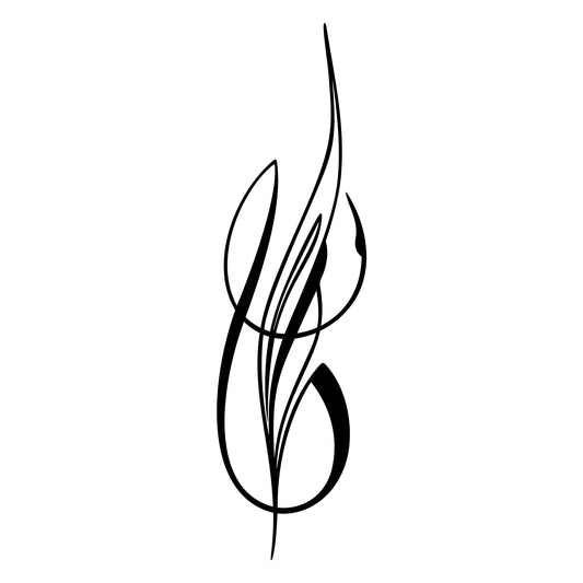 Automotive Lindenberger pinstripe decal, style 17, vinyl stripe graphic.