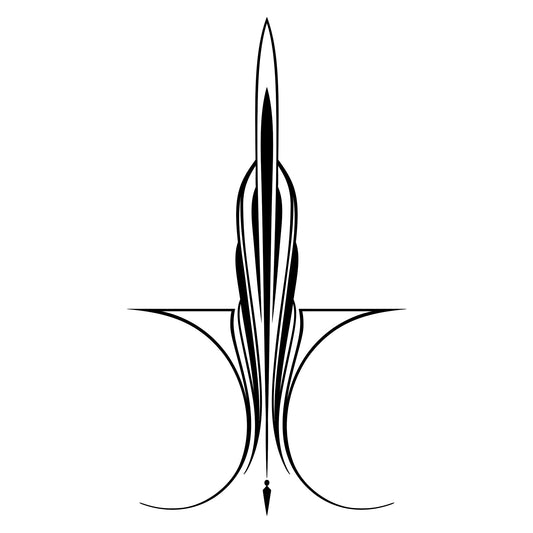 Mowry pinstripe sticker decal, style 08, thin accent line.