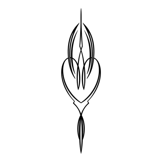 Automotive Tramp pinstripe sticker decal, style 02.