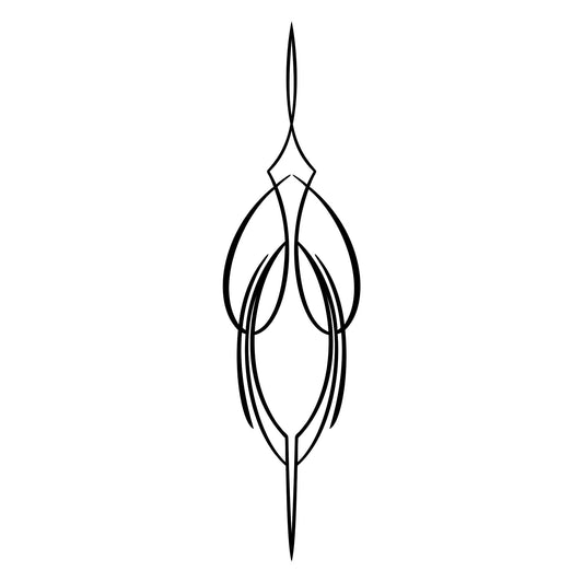 Tramp pinstripe sticker decal, style 23, thin accent line.