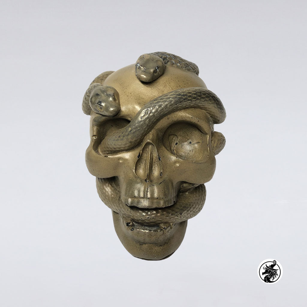 Brass Resin Snake Skull