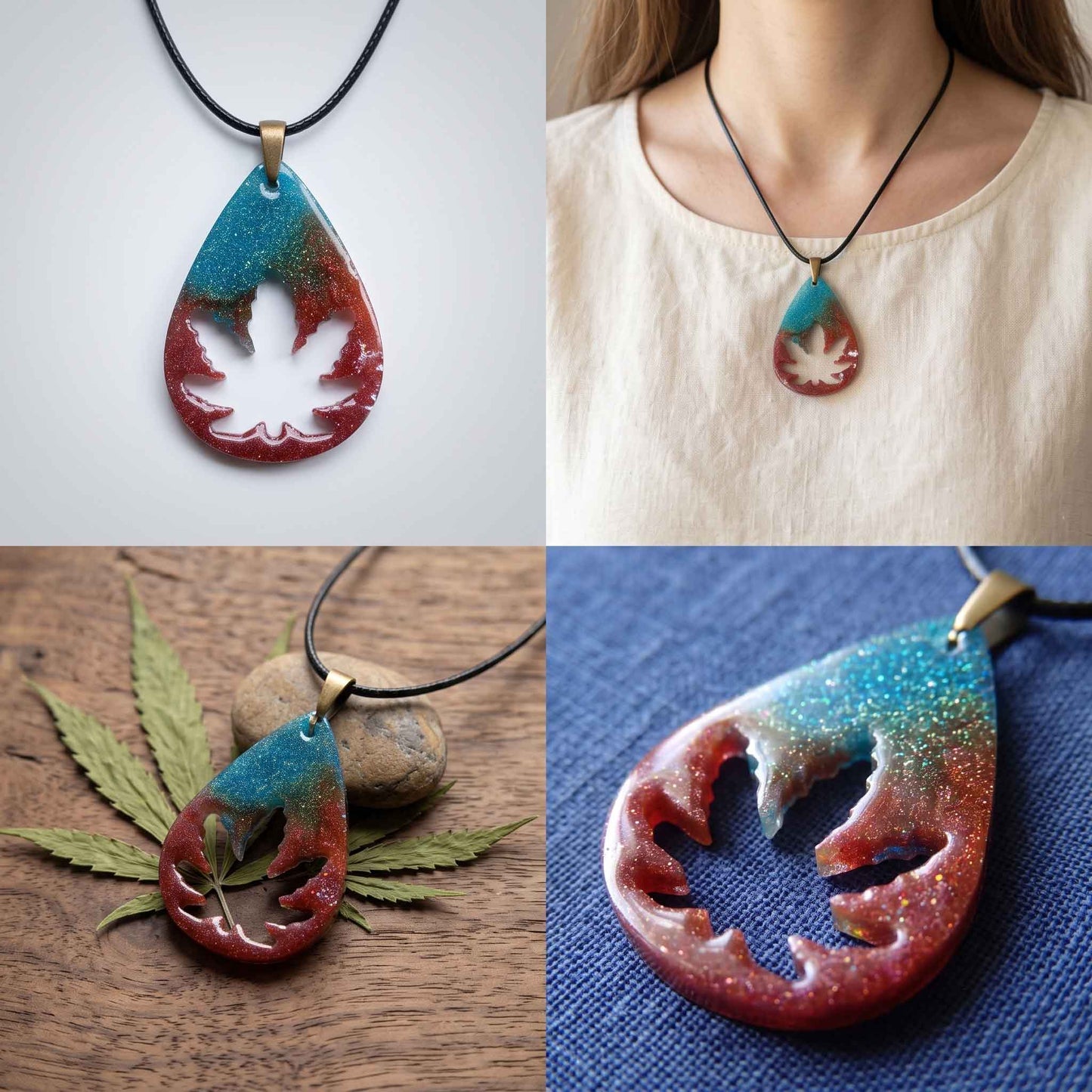 Custom Cannabis Leaf Cutout Pendant