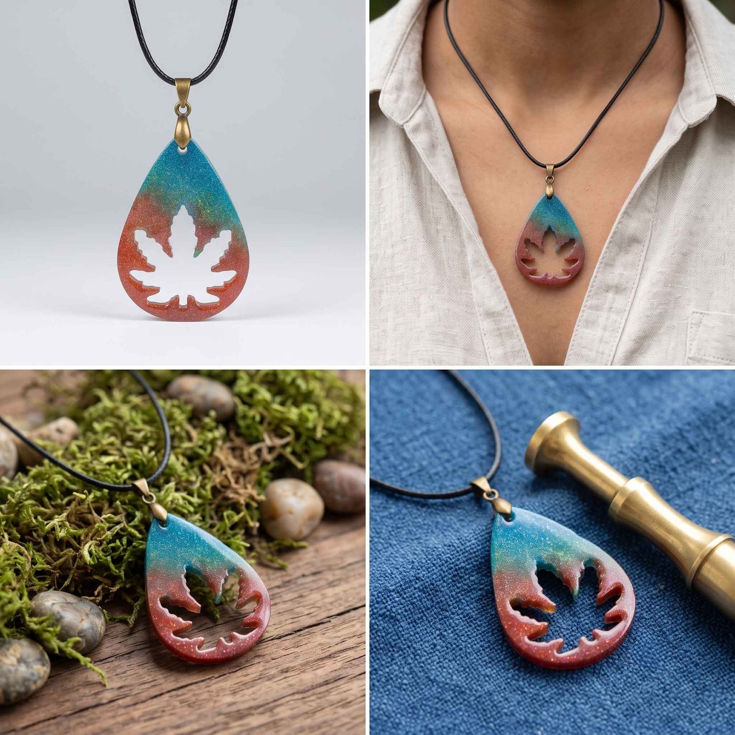 Custom Cannabis Leaf Cutout Pendant