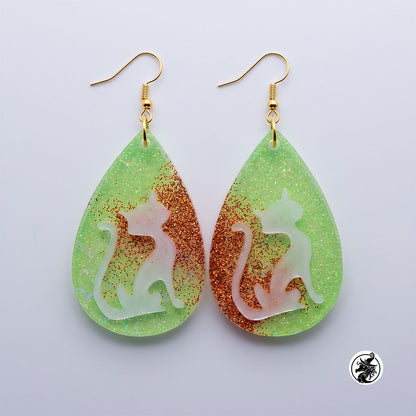 Resin Silhouette Dangle Earrings
