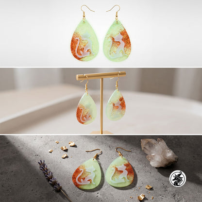 Resin Silhouette Dangle Earrings