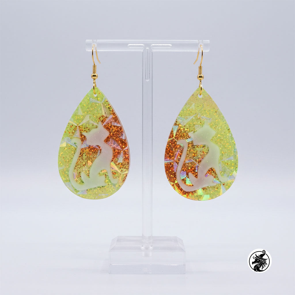 Resin Silhouette Dangle Earrings