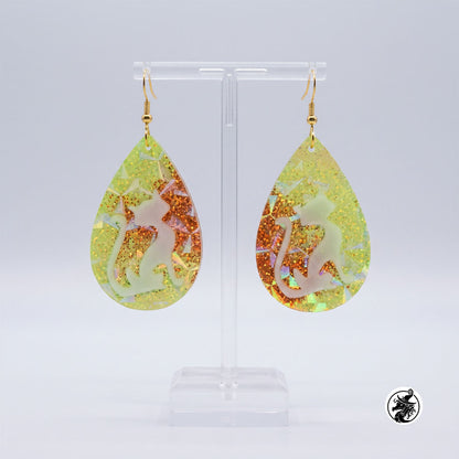 Resin Silhouette Dangle Earrings