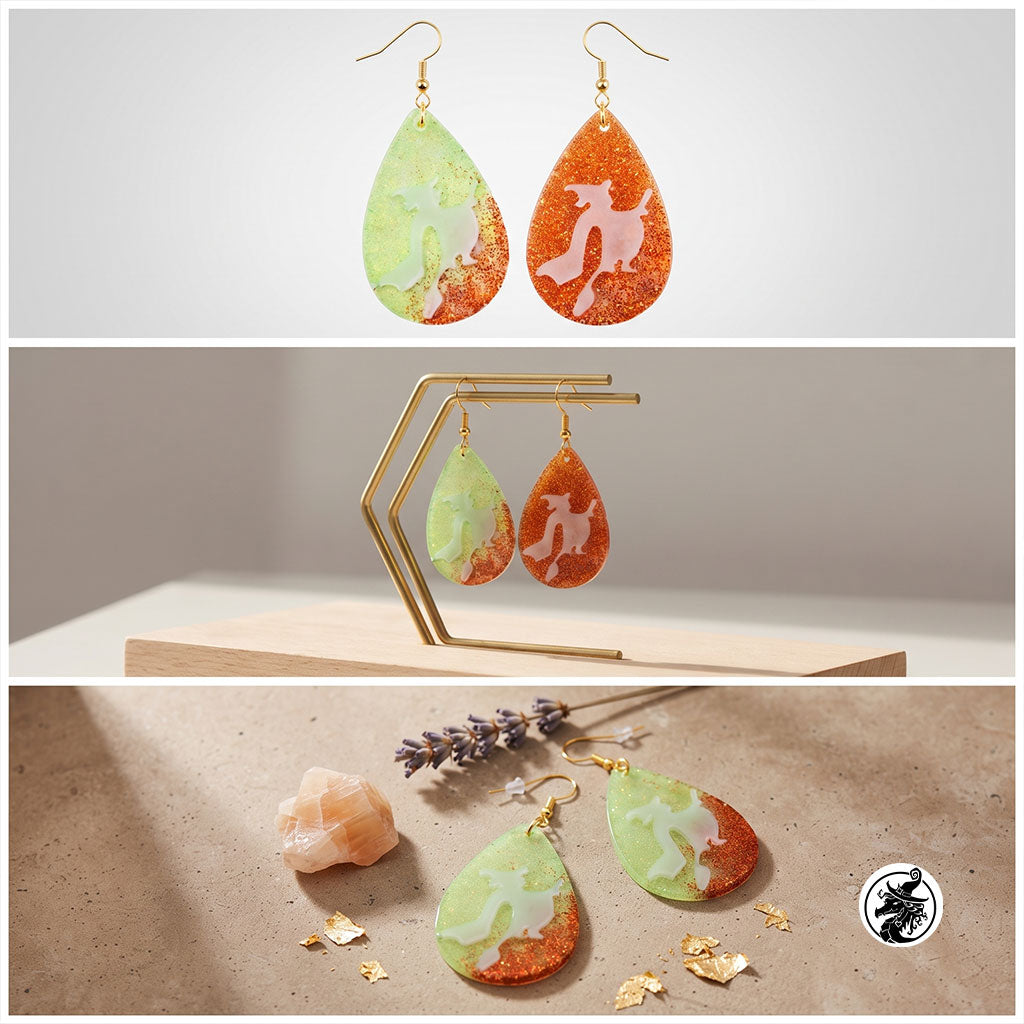 Resin Silhouette Dangle Earrings