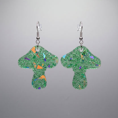 Custom Holographic Mushroom Earrings