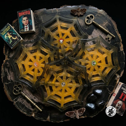 Spiderweb Coaster Set of 4 with Stand - Customize it!