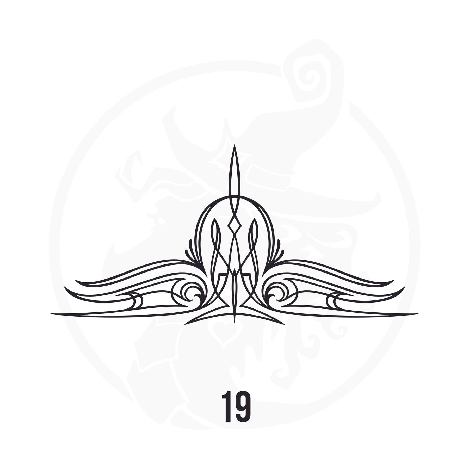 Pinstripe Vinyl Decal Series 107 Style 19, premium high-quality die-cut vinyl decal design #1 for cars, trucks, motorcycles, laptops, and more, sticker