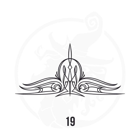 Pinstripe Vinyl Decal Series 107 Style 19, premium high-quality die-cut vinyl decal design #1 for cars, trucks, motorcycles, laptops, and more, sticker