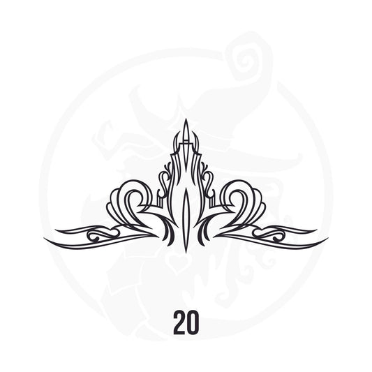 Pinstripe Vinyl Decal Series 107 Style 20, premium high-quality die-cut vinyl decal design #1 for cars, trucks, motorcycles, laptops, and more, sticker