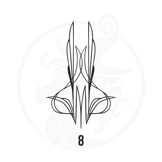Pinstripe Vinyl Decal Series 110 Style 08, premium high-quality die-cut vinyl decal design #1 for cars, trucks, motorcycles, laptops, and more, sticker