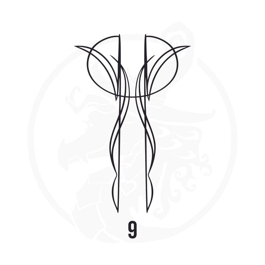 Pinstripe Vinyl Decal Series 110 Style 09, premium high-quality die-cut vinyl decal design #1 for cars, trucks, motorcycles, laptops, and more, sticker