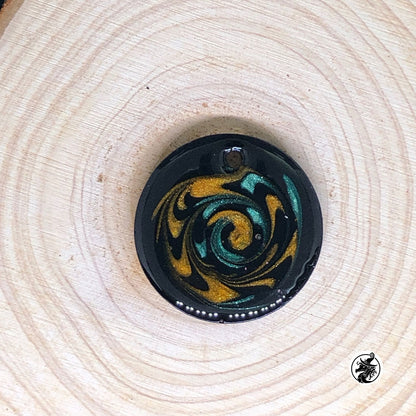 Orange and Green Swirl Pendant Set of 4