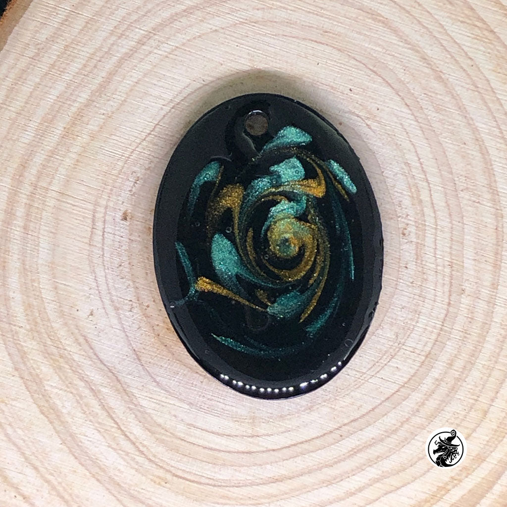 Orange and Green Swirl Pendant Set of 4