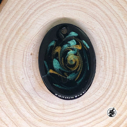 Orange and Green Swirl Pendant Set of 4