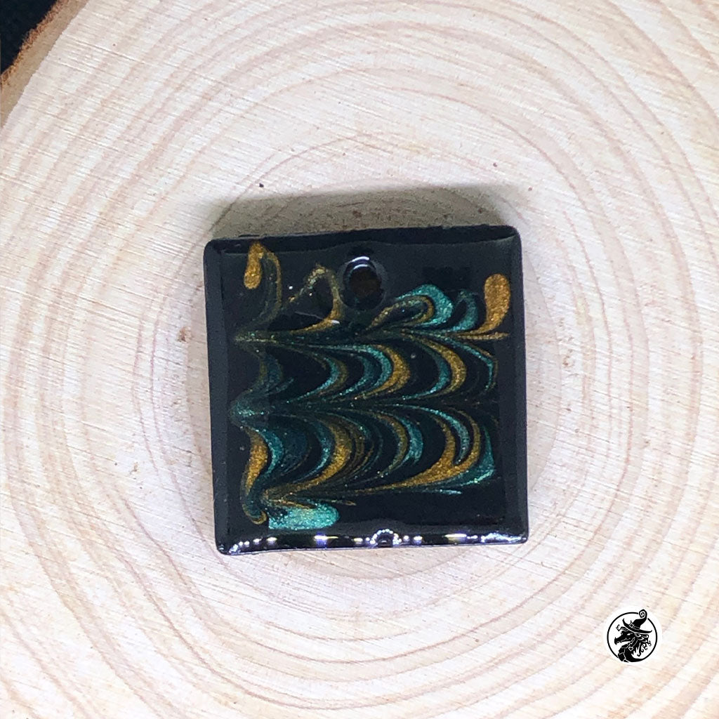 Orange and Green Swirl Pendant Set of 4