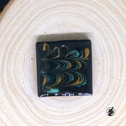 Orange and Green Swirl Pendant Set of 4