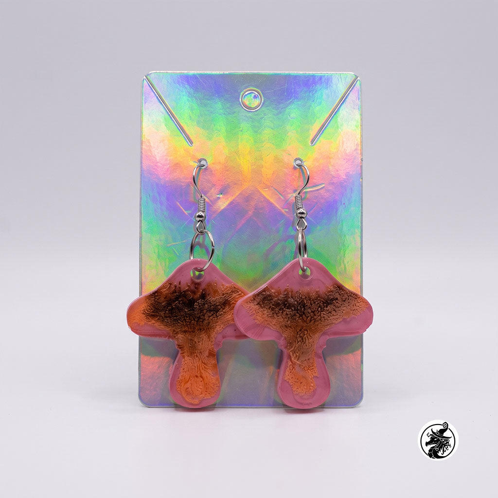 Holographic Mushroom Dangle Earrings