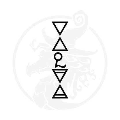 Black ghouls geometric symbols on a white background