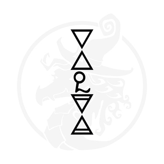 Black ghouls geometric symbols on a white background