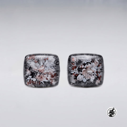 Snowflake Bloom Square Stud Earrings