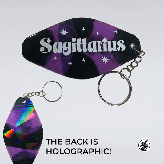 Holographic Zodiac Hotel Tag Keychain - Customize it!
